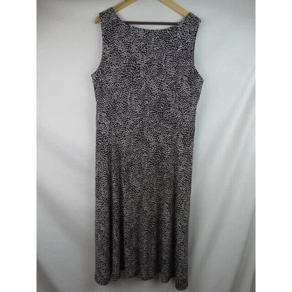 Perceptions Women's Dress Plus Size 20W Brown & White Sleeveless Midi Dress - Picture 7 of 8
